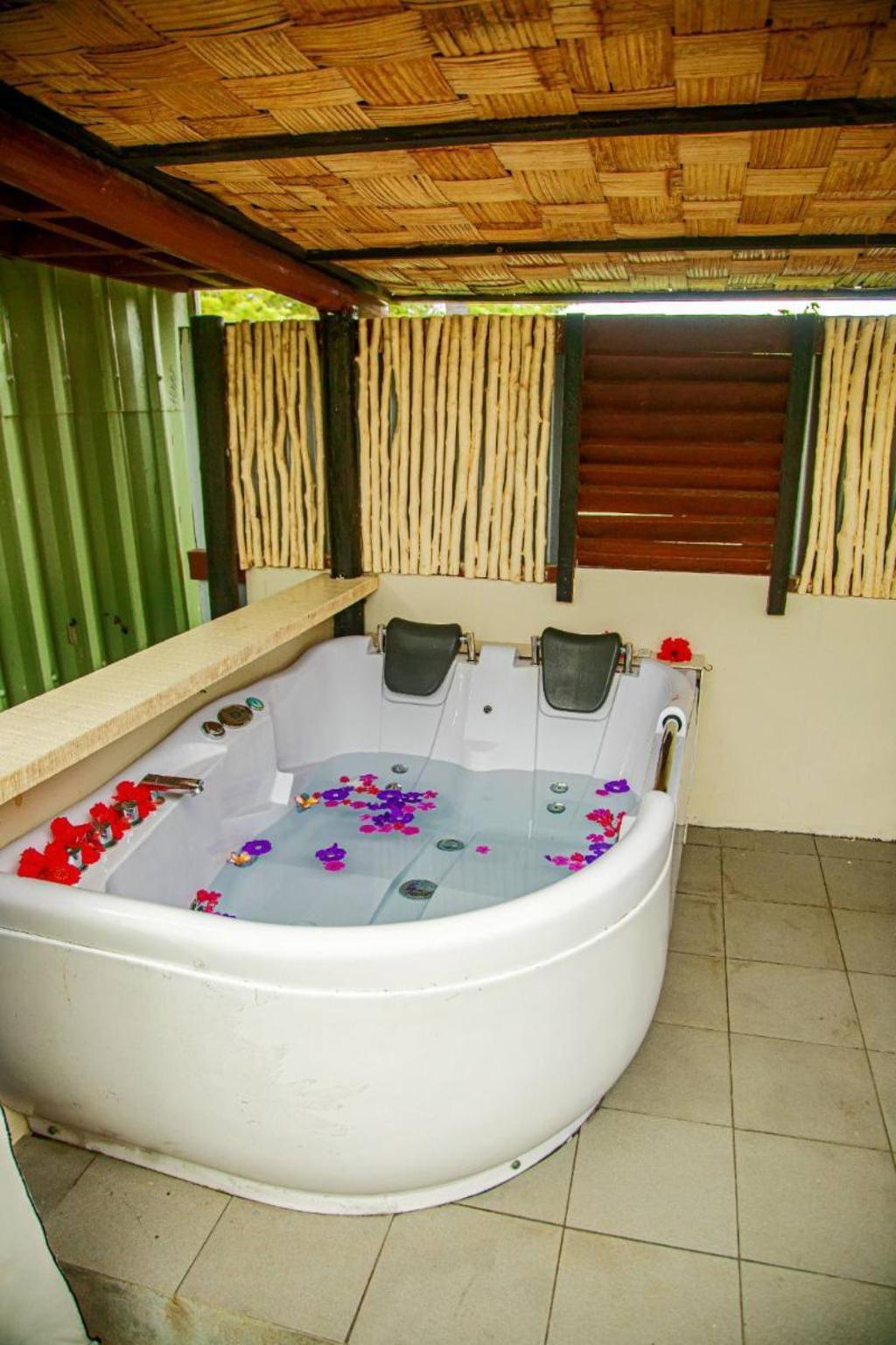 Luxury Villa — private hot tub on the patio