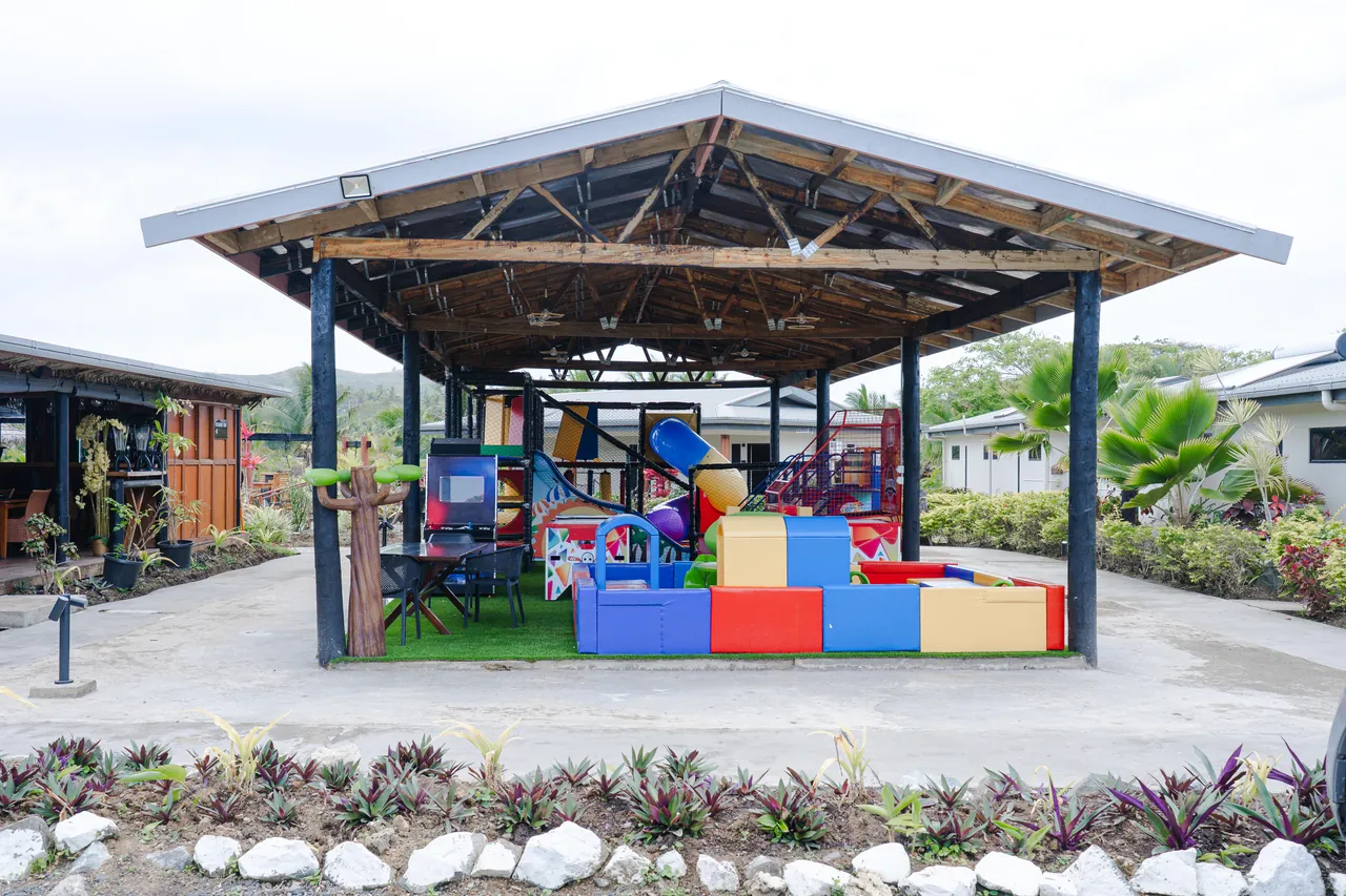 The open-sided Playland pavilion in the resort grounds